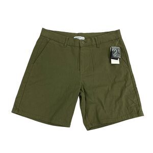 And Now This Mens Regular Fit Stretch 7" Chino Shorts Olive Green 30